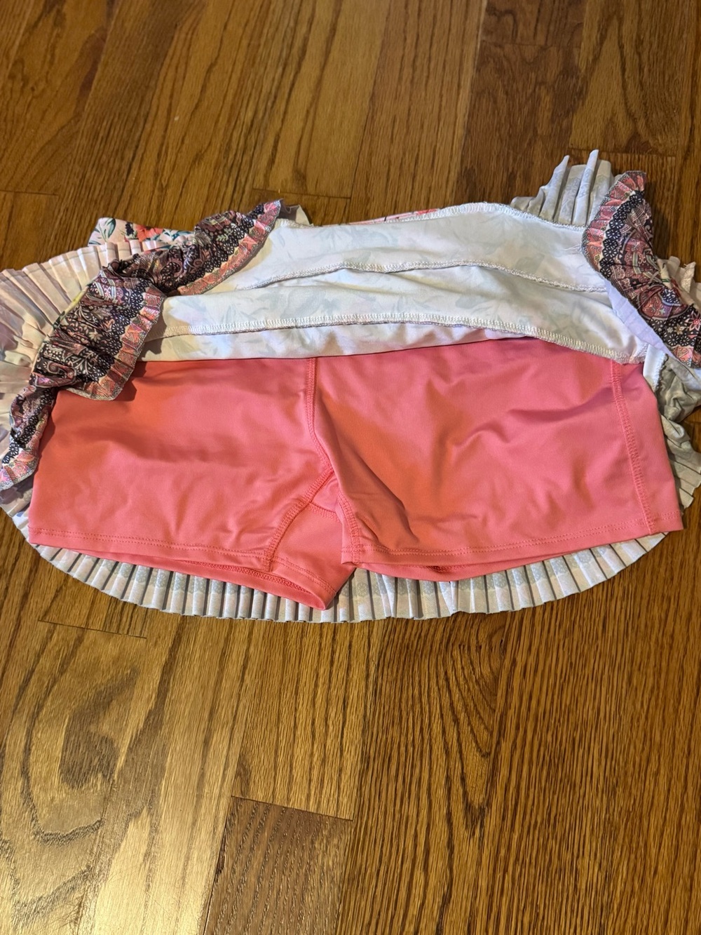 Lucky in Love Patch Me if You Can Patch Print Pleated Skort - Large - Picture 4 of 5